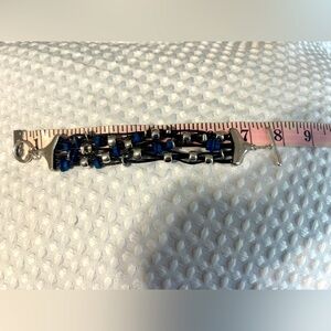 Robert Lee Morris Blue and Silver Chain Bracelet